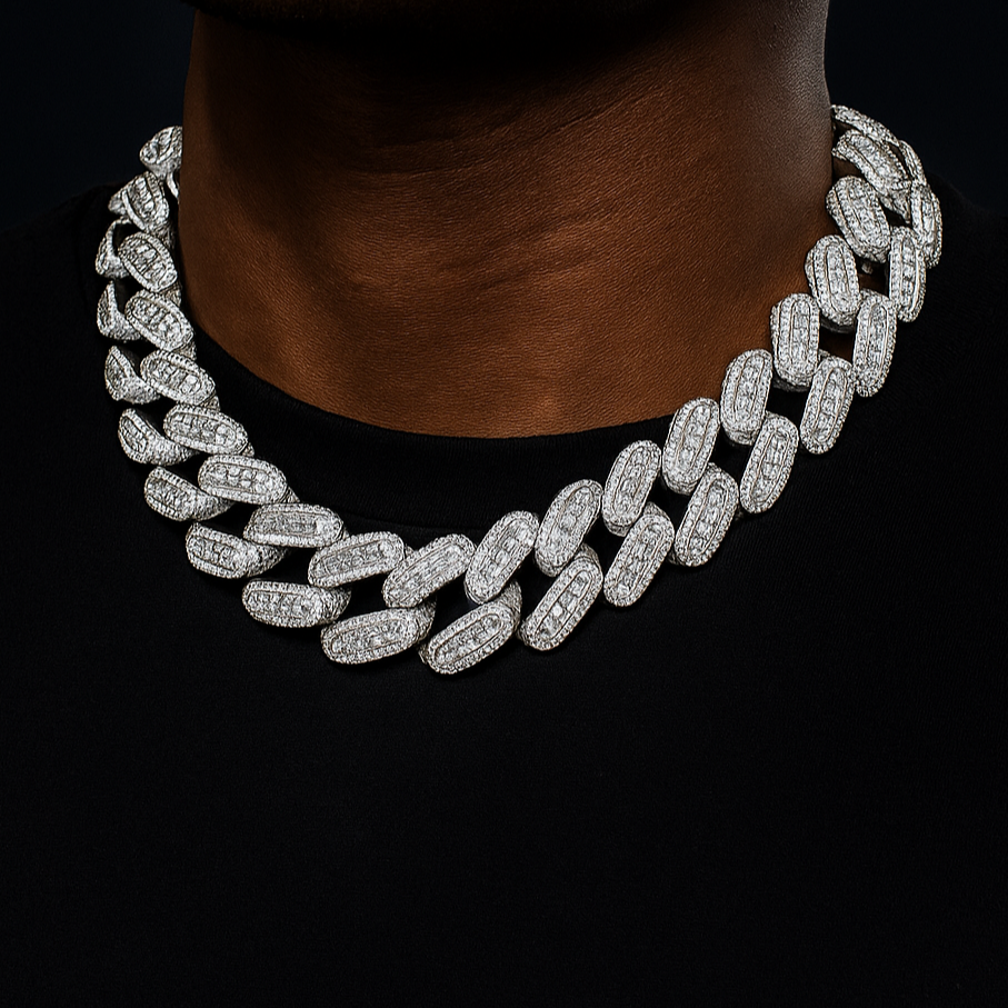 28mm Baguette Cuban Link chain - Different Drips