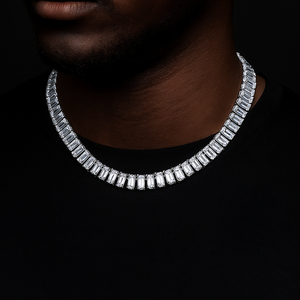 9mm Square Baguette Tennis Chain - Different Drips