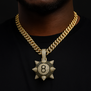 Iced Spiked 8 Ball Pendant - Different Drips