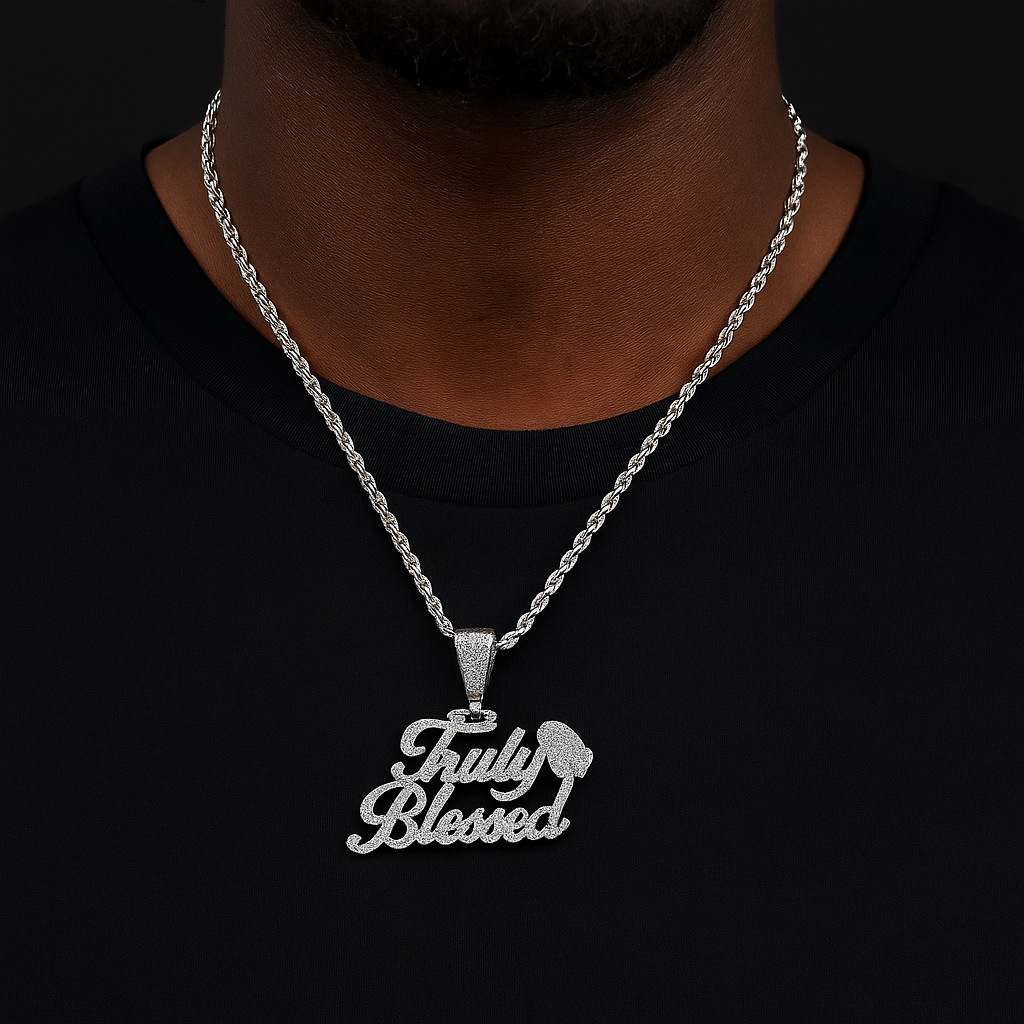 Iced Truly Blessed Pendant - Different Drips