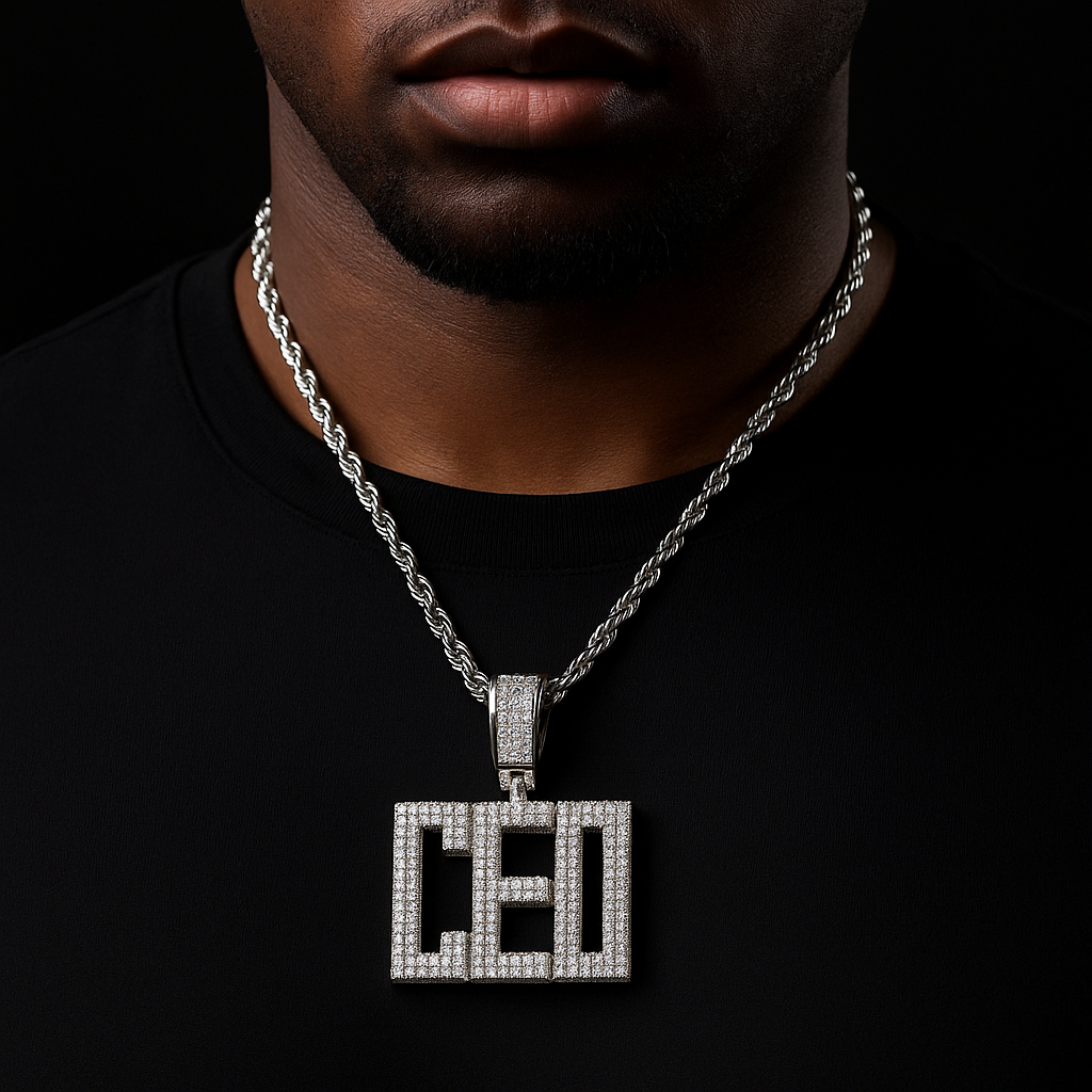 Bold Font Custom Letter Pendant - Different Drips