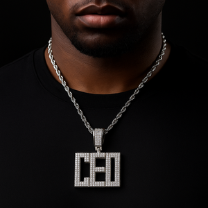 Bold Font Custom Letter Pendant - Different Drips