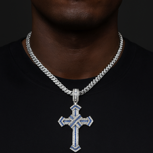 Baguette Colored Cross Pendant - Different Drips