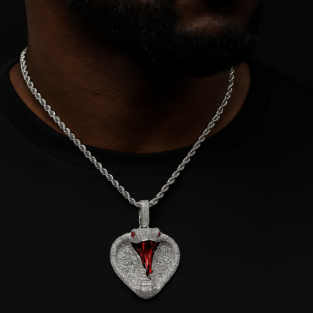 Iced Out Cobra Head Pendant - Different Drips