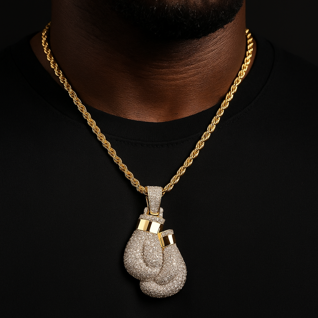 Iced Out Boxing Gloves Pendant - Different Drips