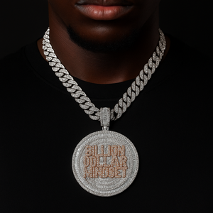 Iced Out Baguette Billon Dollar Mindset Pendant - Different Drips