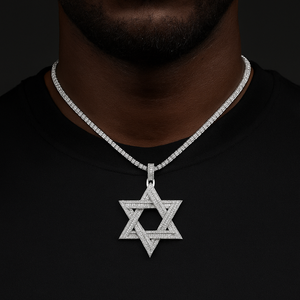 Baguette Star Of David Pendant - Different Drips