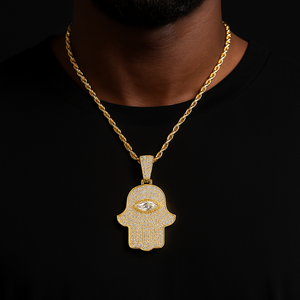 S925 Moissanite Hasma Hand Pendant - Different Drips