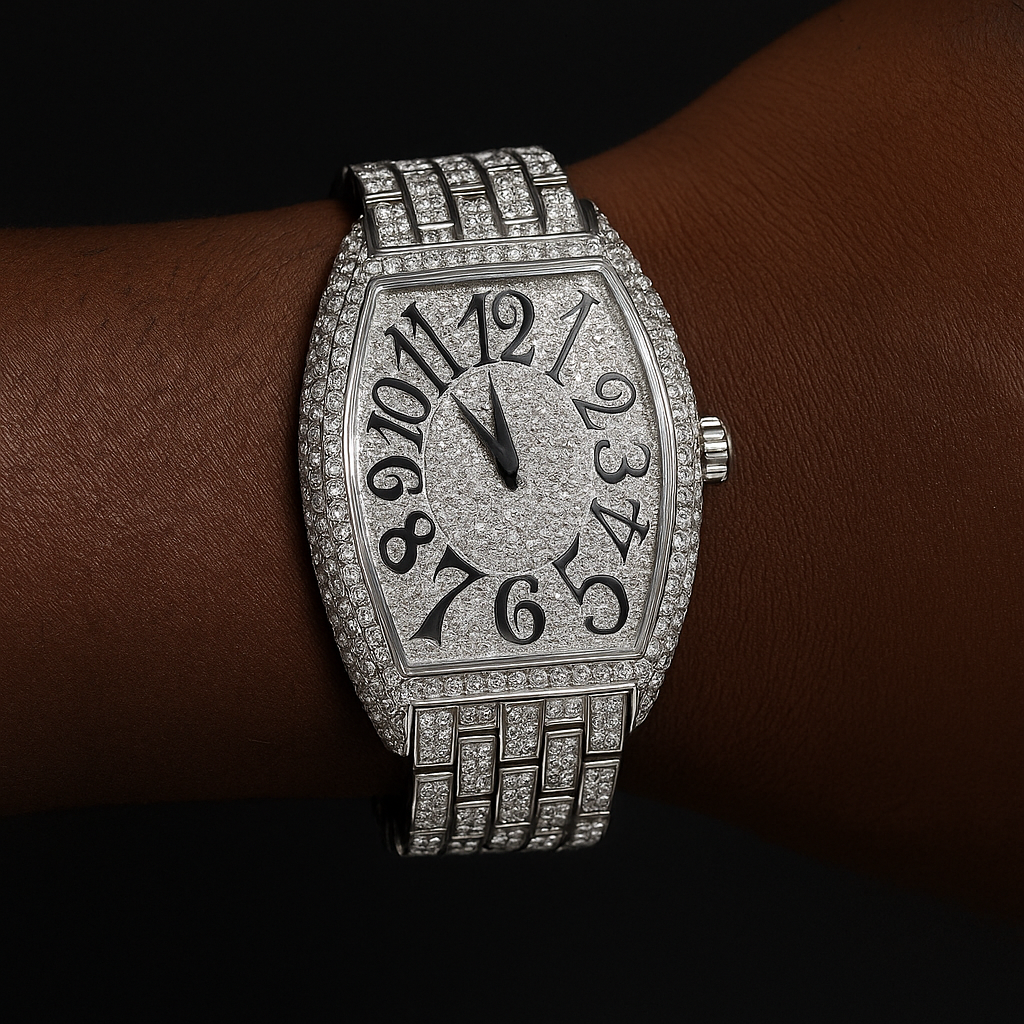 Large Dial Tonneau-Shaped Curved Watch - Different Drips