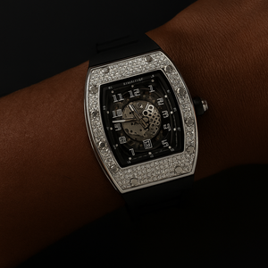 Iced Out Mechanical Watch in White Gold - Different Drips