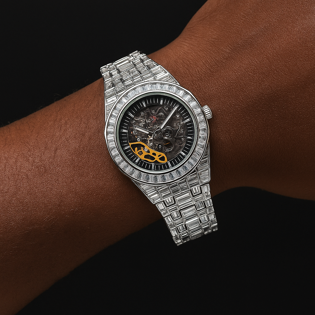 All Over Baguette Mechanical Watch - Different Drips