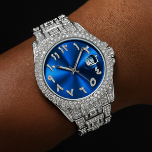 Iced Colored Dial Arabic Numeral Watch - Different Drips