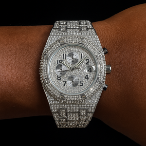 Iced Chronograph Screw Head Watch - Different Drips