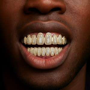 8 Tooth Baguette Grillz - Different Drips