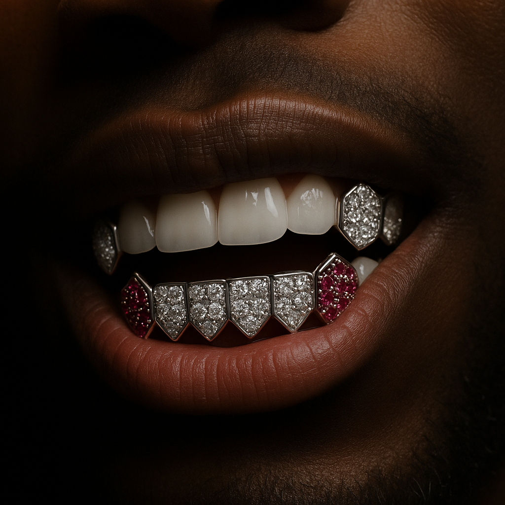 Multi-Color Bottom Fang Grillz - Different Drips