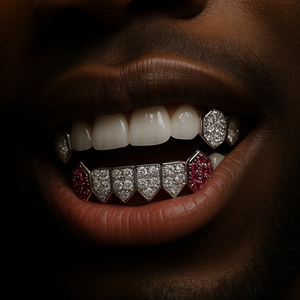 Multi-Color Bottom Fang Grillz - Different Drips