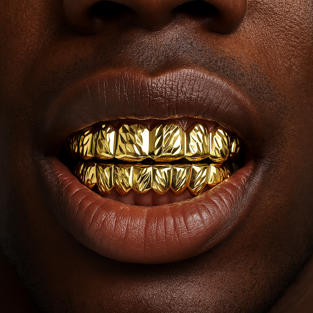 Solid D-cut 18k Gold Plated Grillz - Different Drips