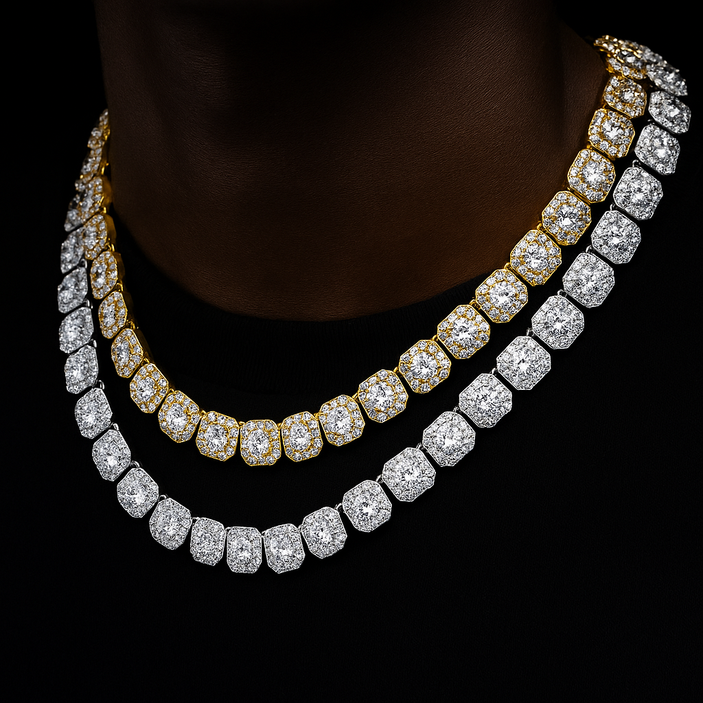 9-12mm Clustered Tennis Chain - Different Drips