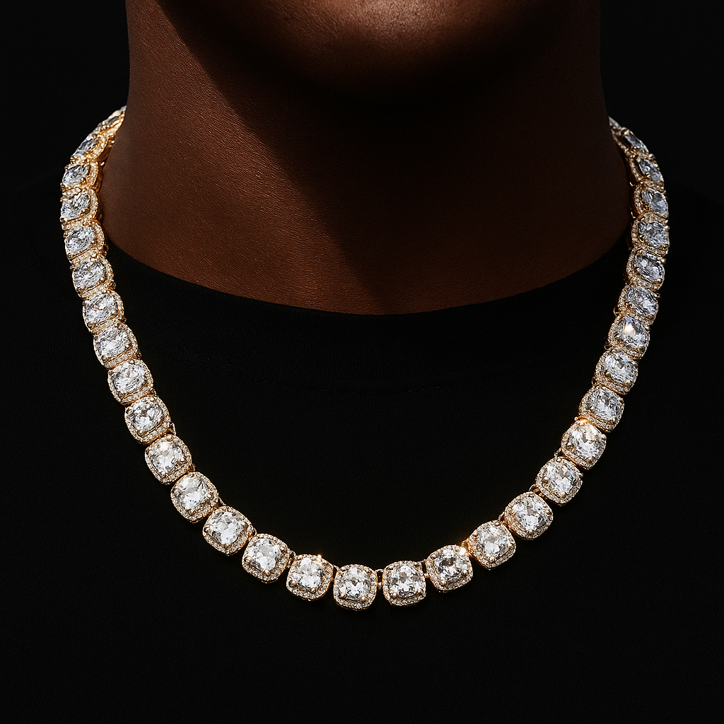 10mm Glacier Clustered Tennis Chain - Different Drips