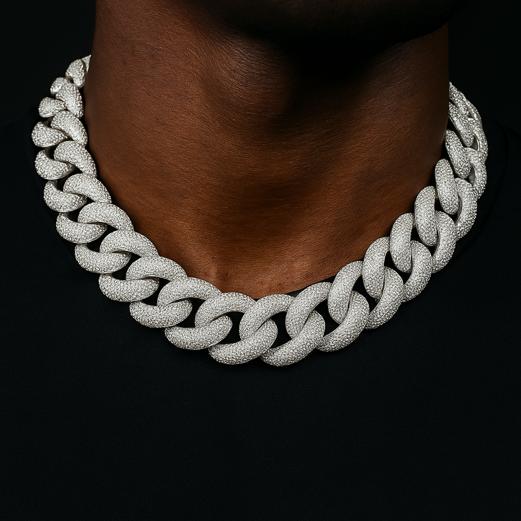 25mm Iced Miami Cuban Link Chain - Different Drips