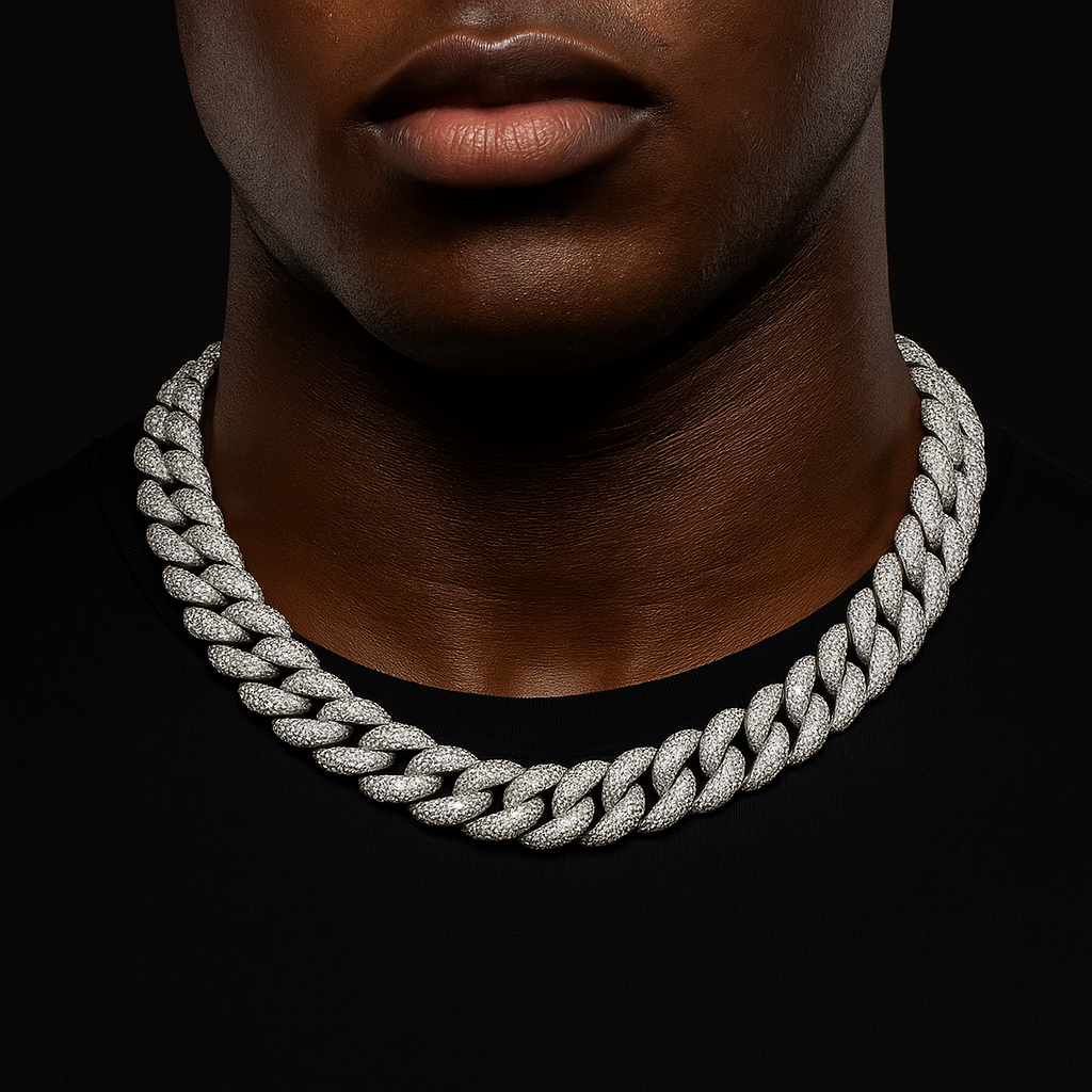 16mm S925 Moissanite Curb Cuban Chain - Different Drips