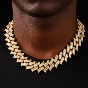 18mm Two-Tone Spiked Cuban Chain - Different Drips