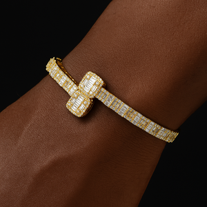 Iced Out Open Cuff Bangle Bracelet - Different Drips