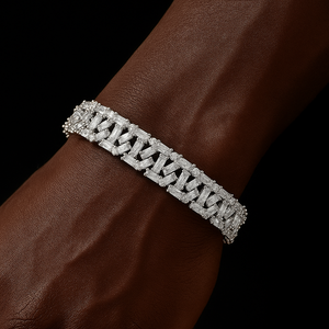 12mm Square Cut Baguette Mariner Bracelet - Different Drips