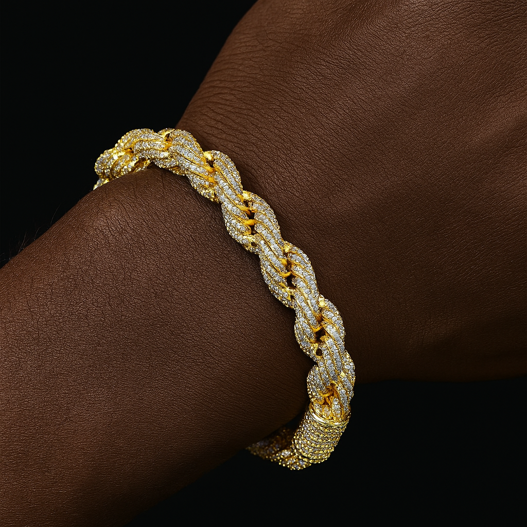 8mm Iced Out Rope Bracelet - Different Drips