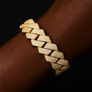 20mm Iced Out Cuban Prong Bracelet - Different Drips