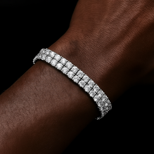 3-4mm Double Row Round-Cut Tennis Bracelet - Different Drips