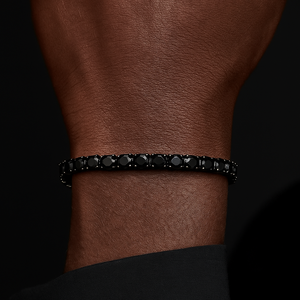5mm Black Round Cut Tennis Bracelet - Different Drips