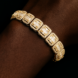 12mm Clusted Baguette Tennis Bracelet - Different Drips