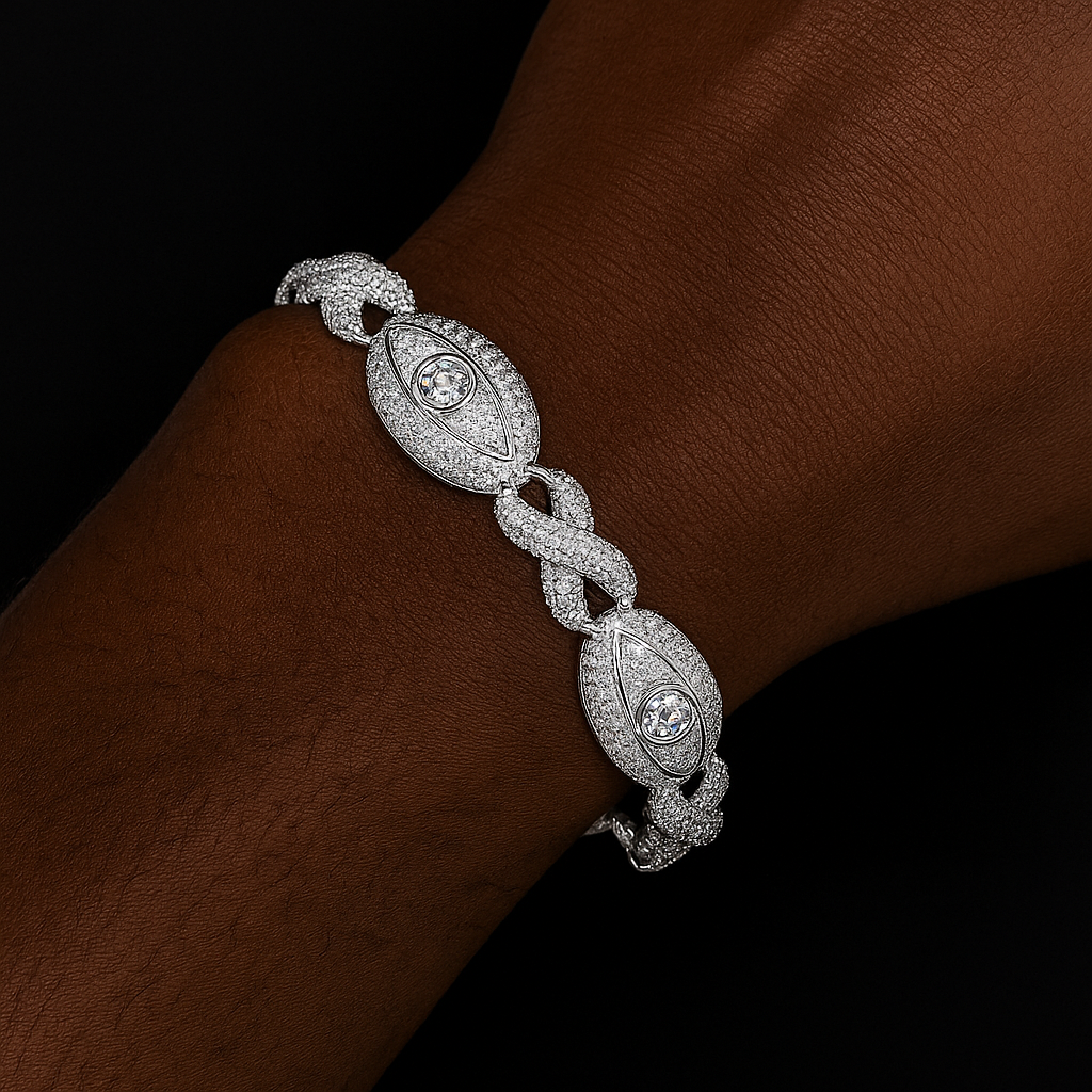 10mm S925 Moissanite Eye Infinity Link Bracelet - Different Drips