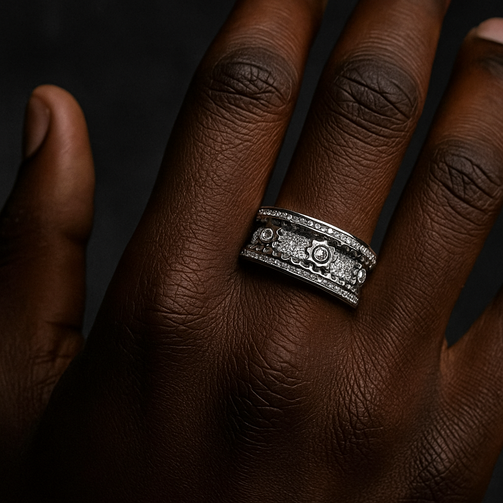 Iced Out Rotating Gear Ring - Different Drips