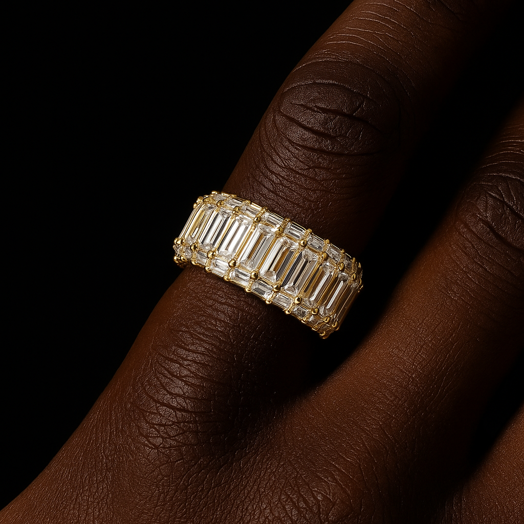 11mm Three Layer Baguette Ring - Different Drips