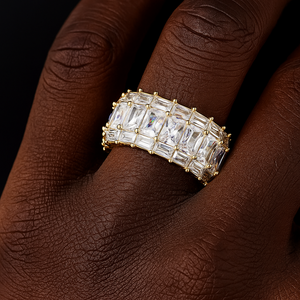 3 Row Baguette Eternity Ring - Different Drips