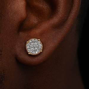 9mm Iced Round Cut Stud Earrings - Different Drips