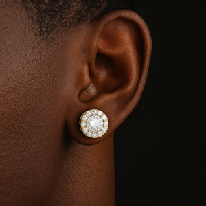 S925 Moissanite Round Stud Earrings - Different Drips