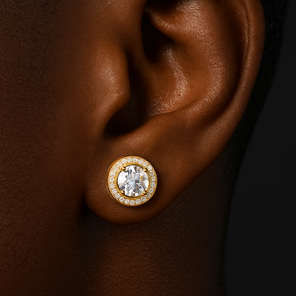 Iced Round Cut Tennis Earrings - Different Drips