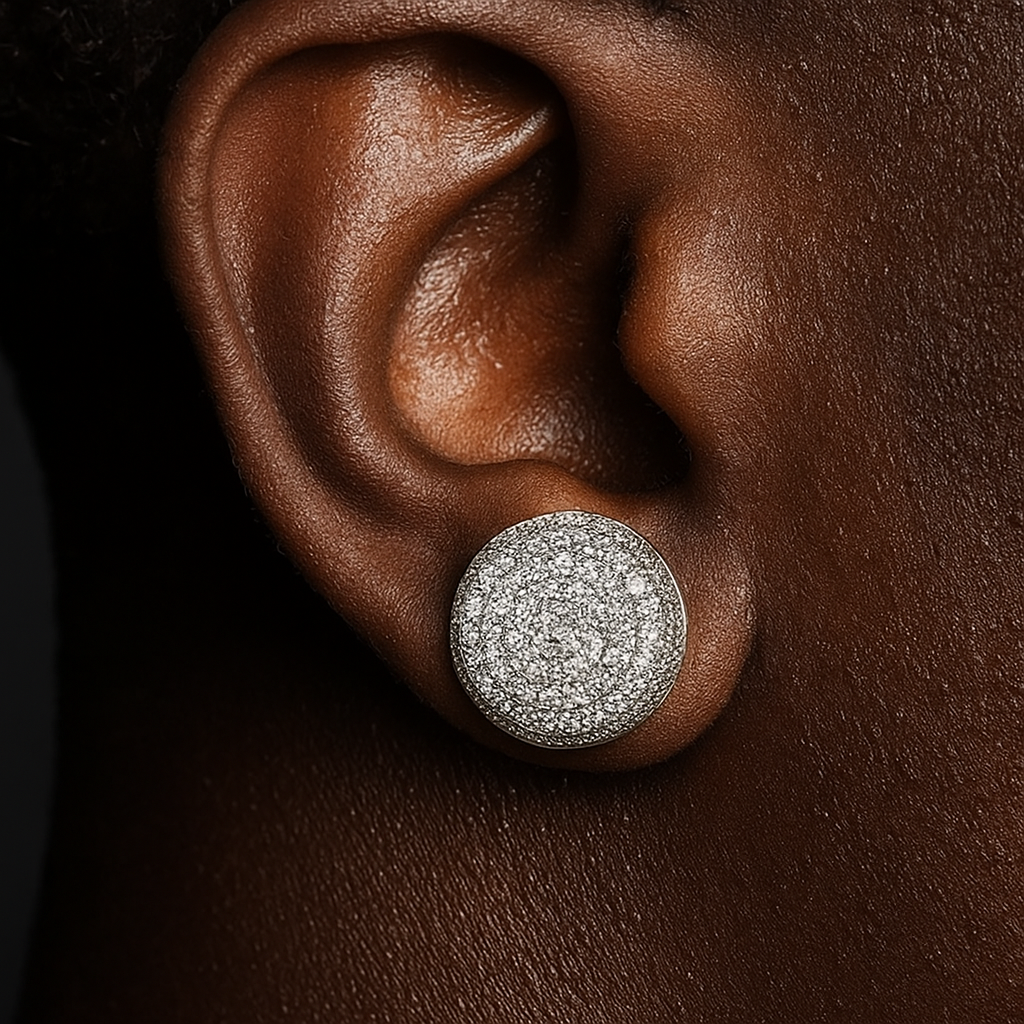 Round Cut Pave Stud Earrings - Different Drips