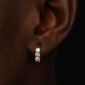 Iced Single Row Hoop Earrings - Different Drips