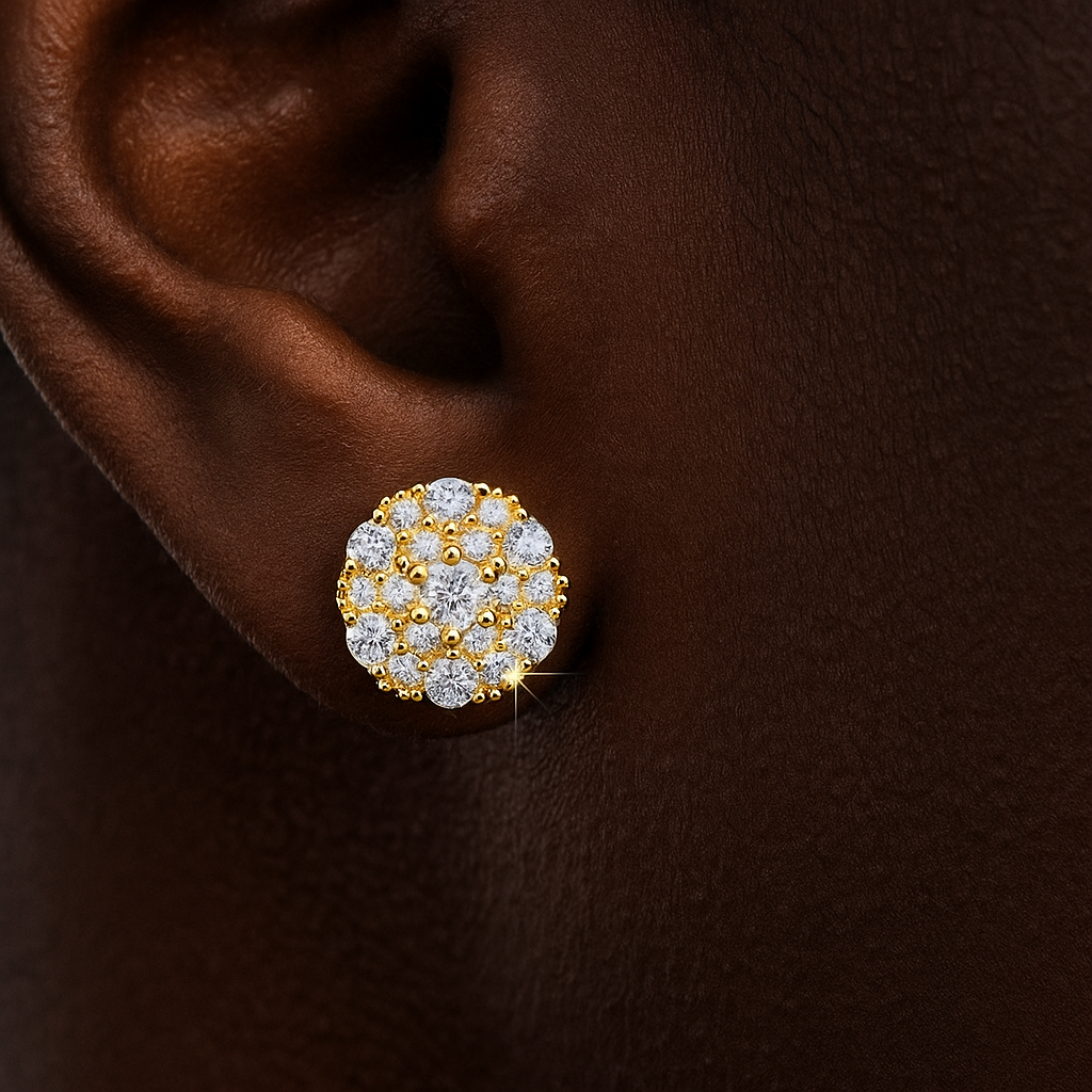 S925 Moissanite Clustered Stud Earrings - Different Drips