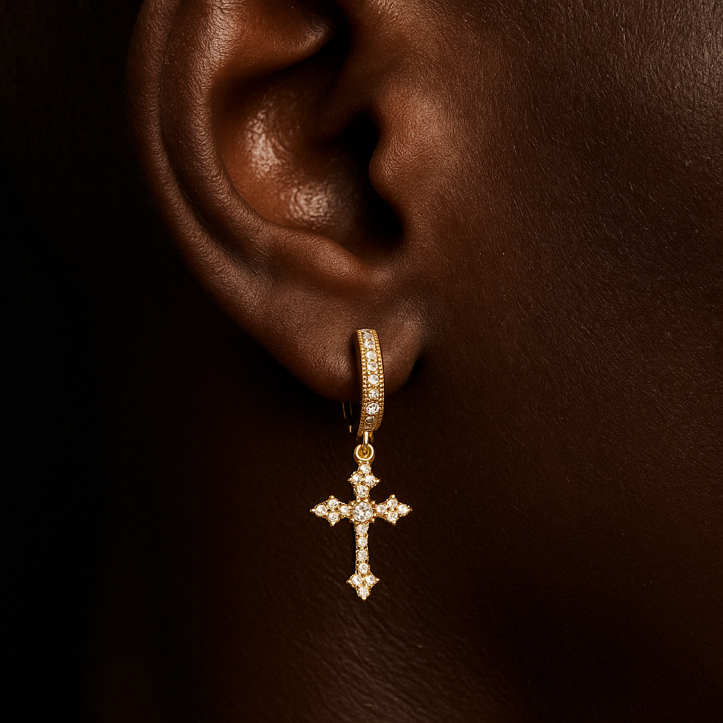 Diamond Cross Dangle Earrings - Different Drips