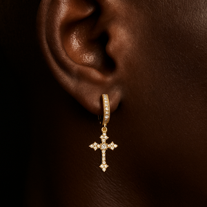 Diamond Cross Dangle Earrings - Different Drips