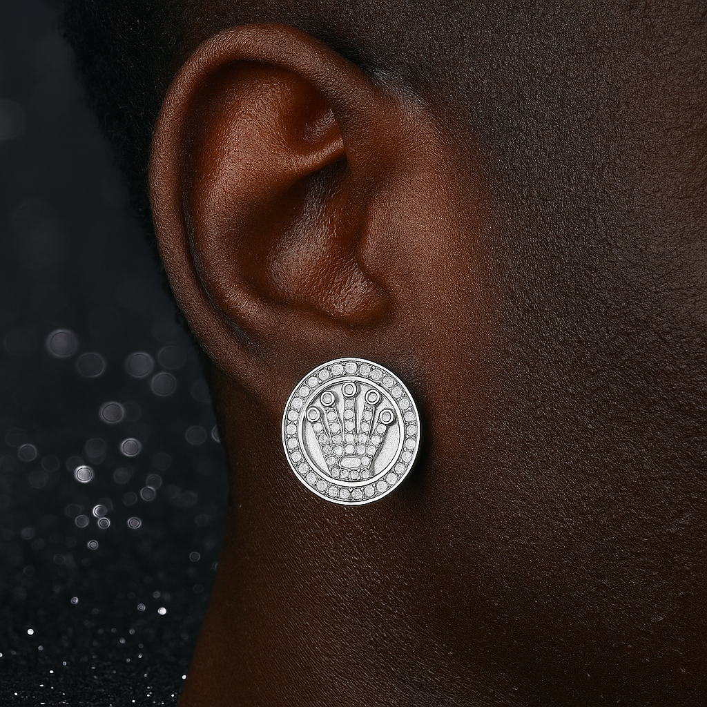 S925 Moissanite Crown Round Cut Stud Earrings - Different Drips