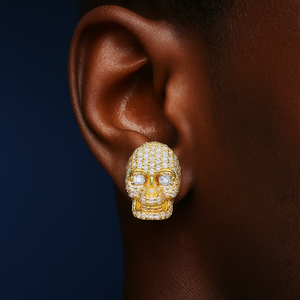 S925 Moissanite Skull Stud Earrings - Different Drips