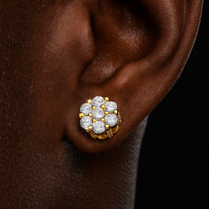 S925 Moissanite Clustered Round Cut Earrings - Different Drips