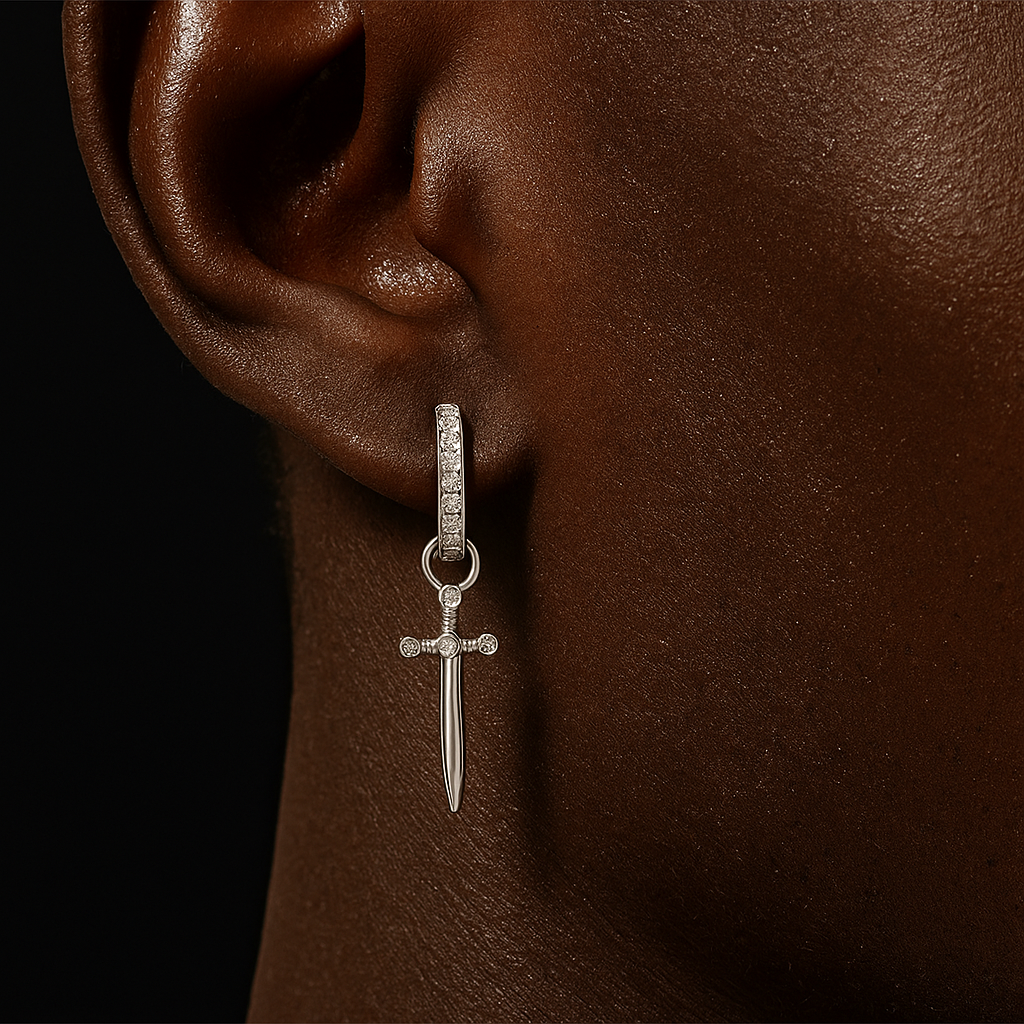 Iced Out Dagger Drop Earrings - Different Drips