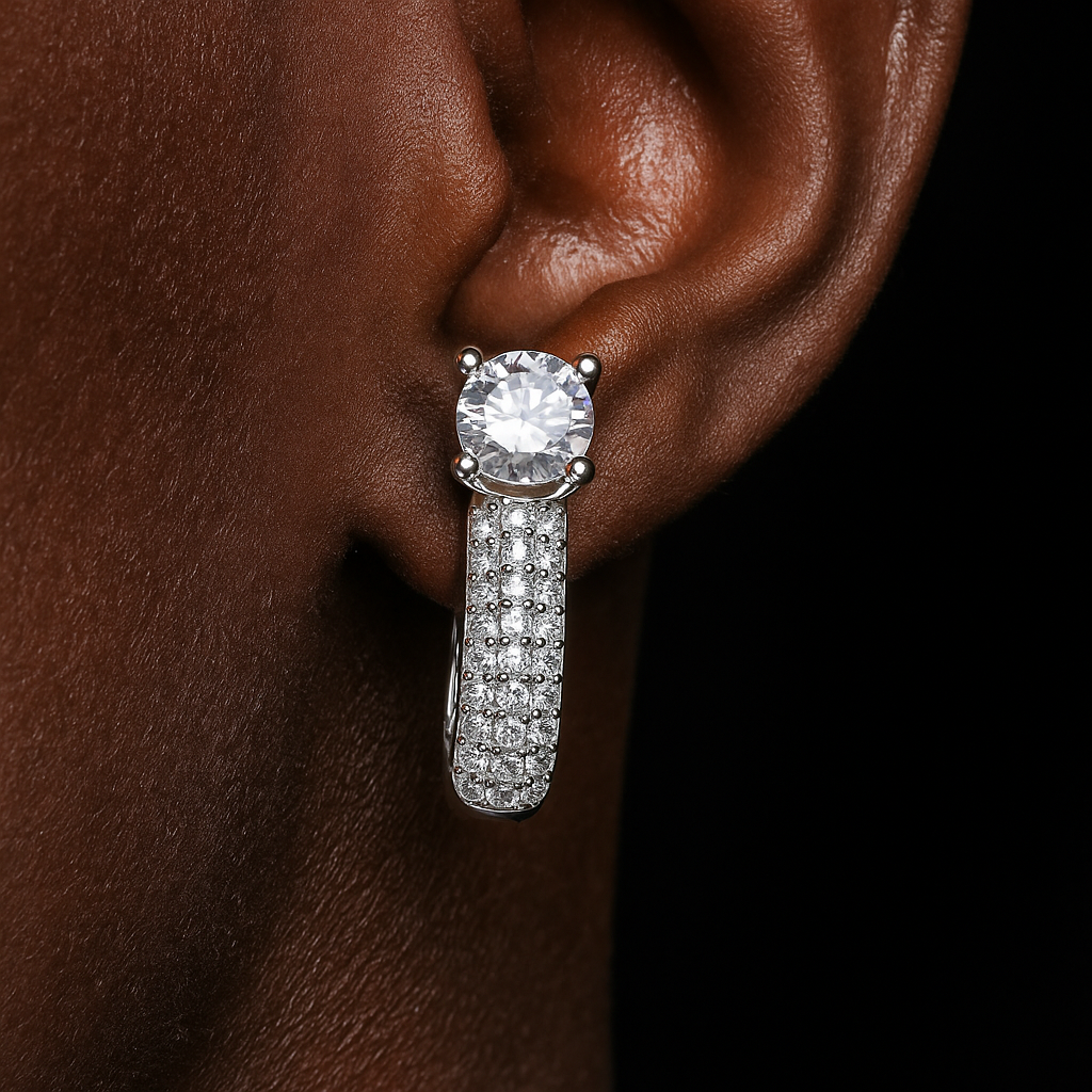 S925 Moissanite Two In One Huggie / Stud Earrings - Different Drips